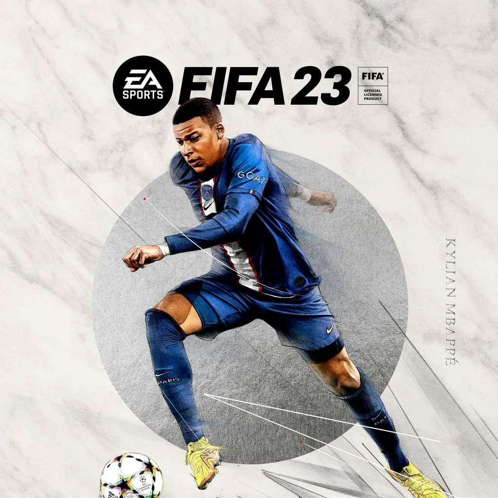 FIFA 23 – игры PS4 и PS5, аренда и продажа, подписки на игры Килиан Мбаппе на обложке игры FIFA 23 от EA Sports