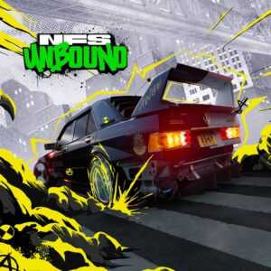 Гоночный автомобиль на обложке игры NFS Unbound