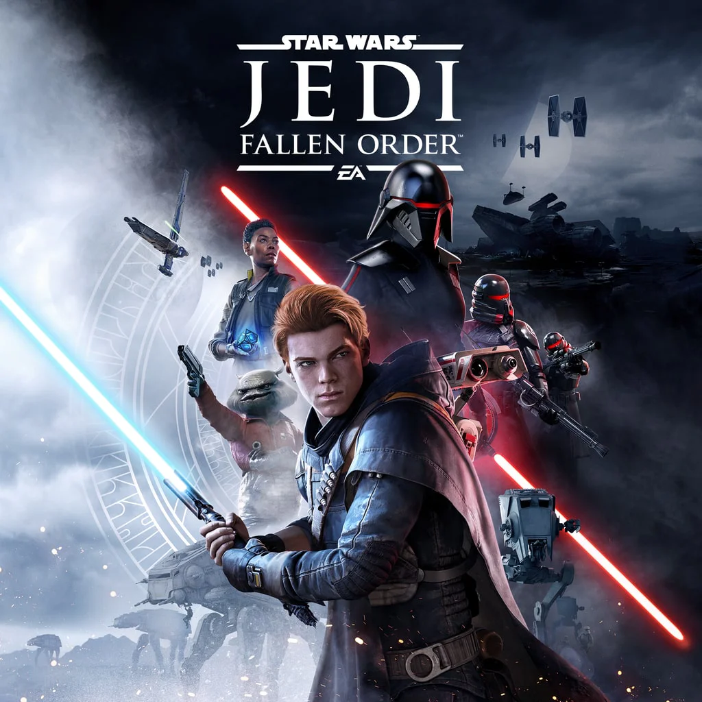 Кал Кестис и другие персонажи на обложке игры Star Wars Jedi: Fallen Order