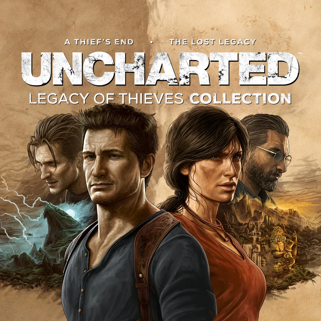 Главные герои игр Uncharted 4: A Thief's End и Uncharted: The Lost Legacy на обложке Uncharted: Legacy of Thieves Collection