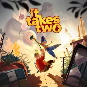 Два персонажа, прыгающие с одуванчиками в игре It Takes Two