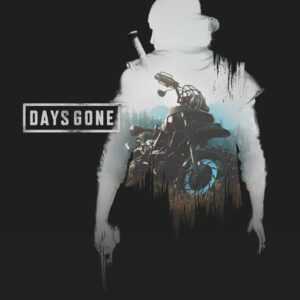 Обложка игры Days Gone с изображением главного героя и его мотоцикла