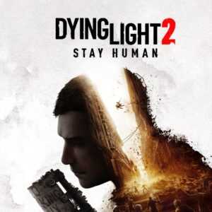 Обложка игры Dying Light 2: Stay Human с изображением главного героя и апокалиптического города