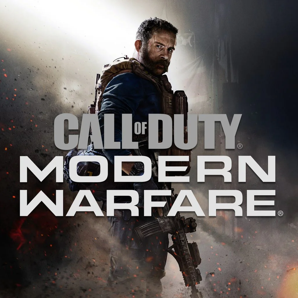Обложка игры Call of Duty: Modern Warfare с изображением главного героя и названием игры.