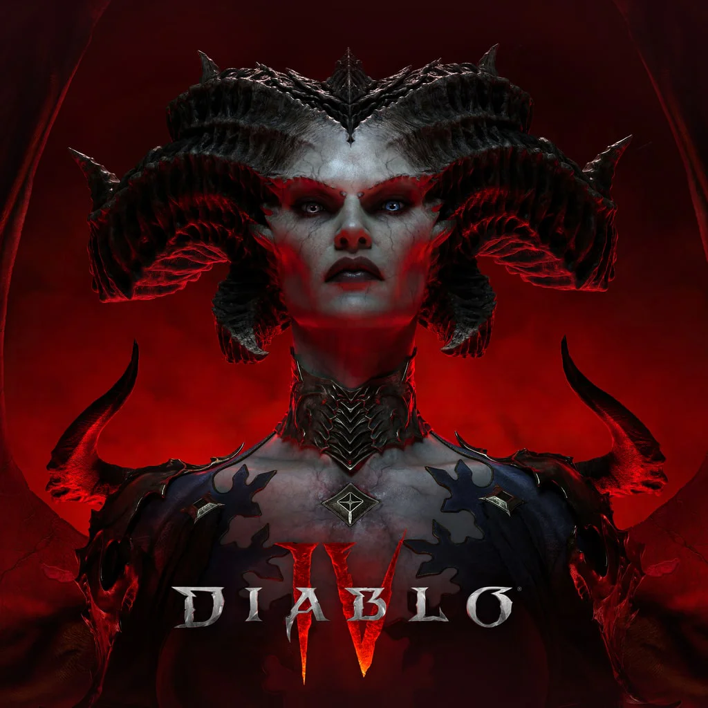 Демон Лилит на фоне красного света в игре Diablo IV.