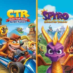 Обложка сборника игр Crash Team Racing Nitro-Fueled и Spyro Reignited Trilogy с изображением Крэш Бандикут и Спайро.