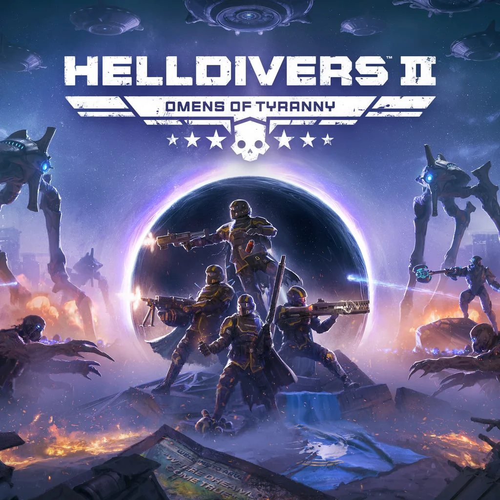 Helldivers II: Предвестники тирании — аренда игр PlayStation, кооперативный шутер и эпические сражения Отряд Хеллдайверов сражается с инопланетными существами