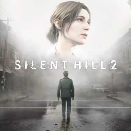 Обложка игры Silent Hill 2 с изображением Джеймса Сандерленда и Мэри