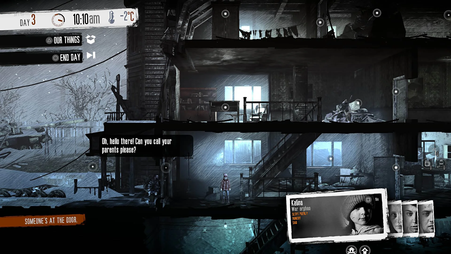 Скриншот из игры This War of Mine: The Little Ones