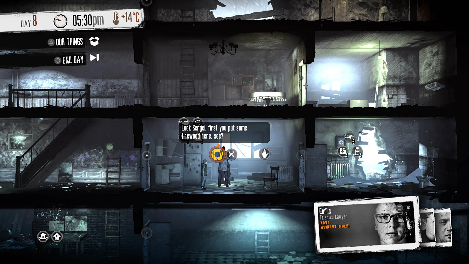 Скриншот из игры This War of Mine: The Little Ones