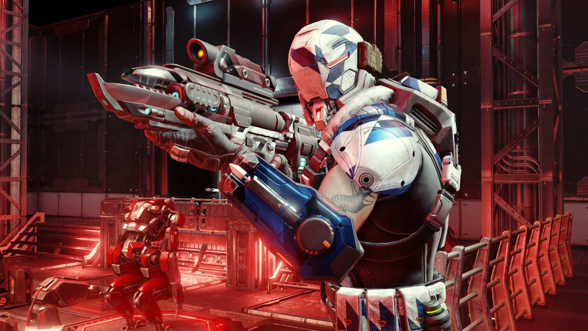 Солдат целится из футуристического оружия в игре XCOM 2