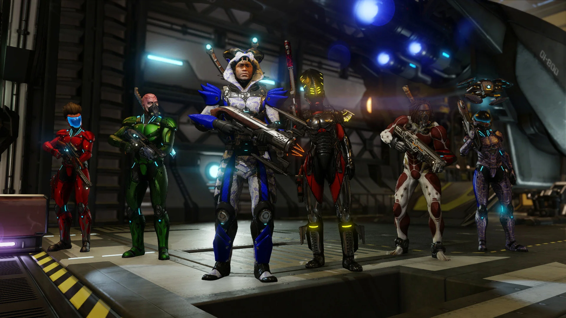 Команда солдат в футуристических доспехах в игре XCOM 2