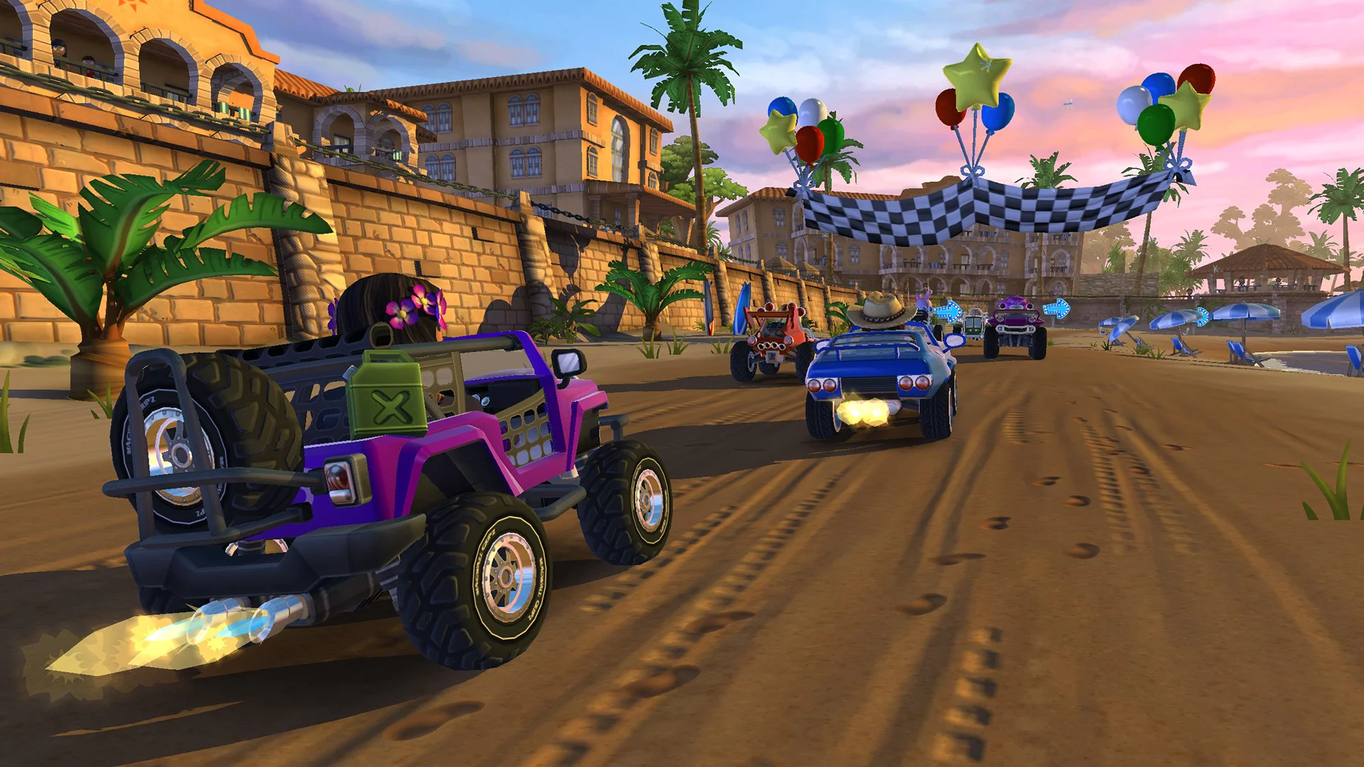 Трассы на пляже в Beach Buggy Racing 2 Island Adventure