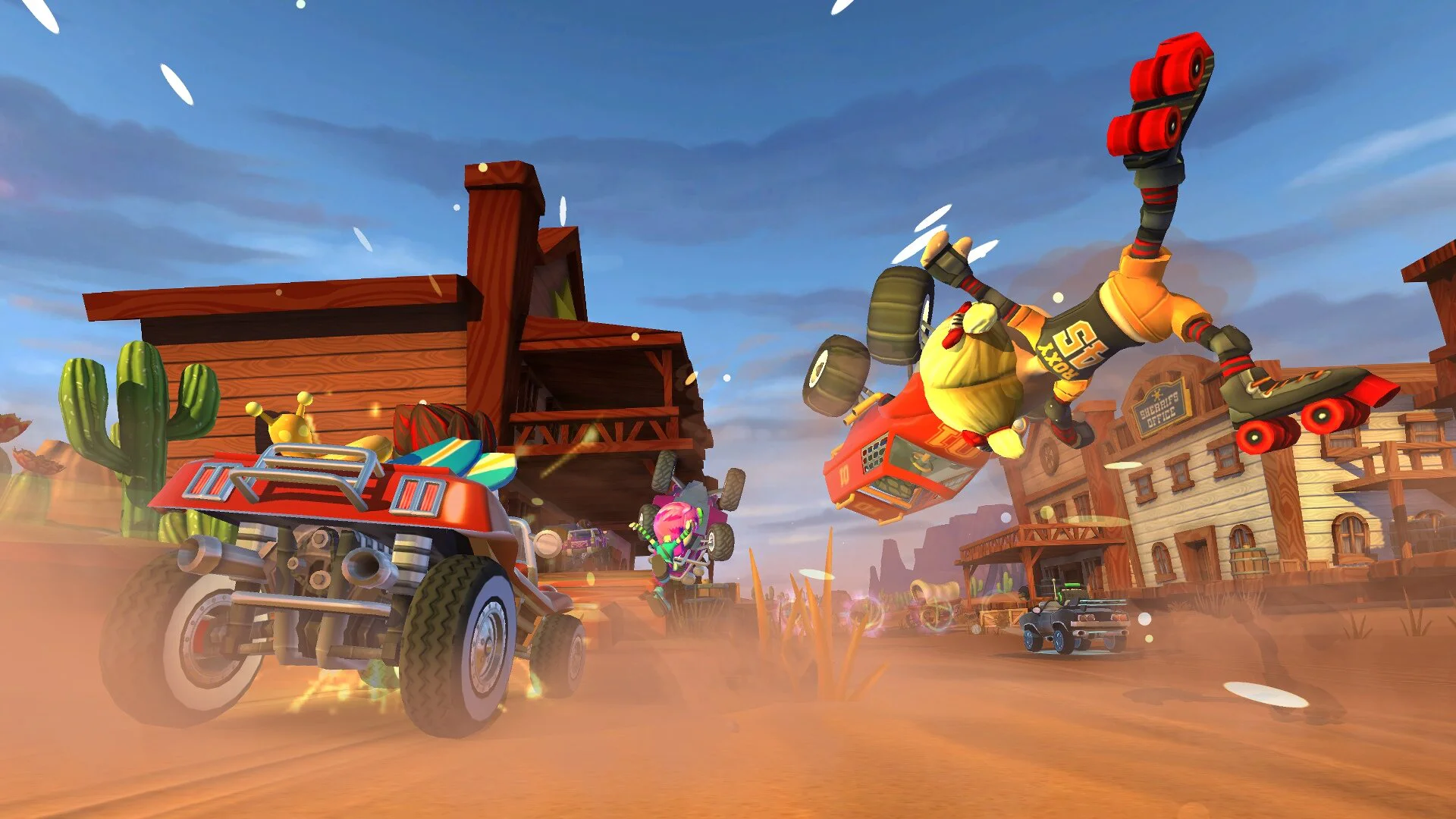 Гонка в пустынном городе в Beach Buggy Racing 2