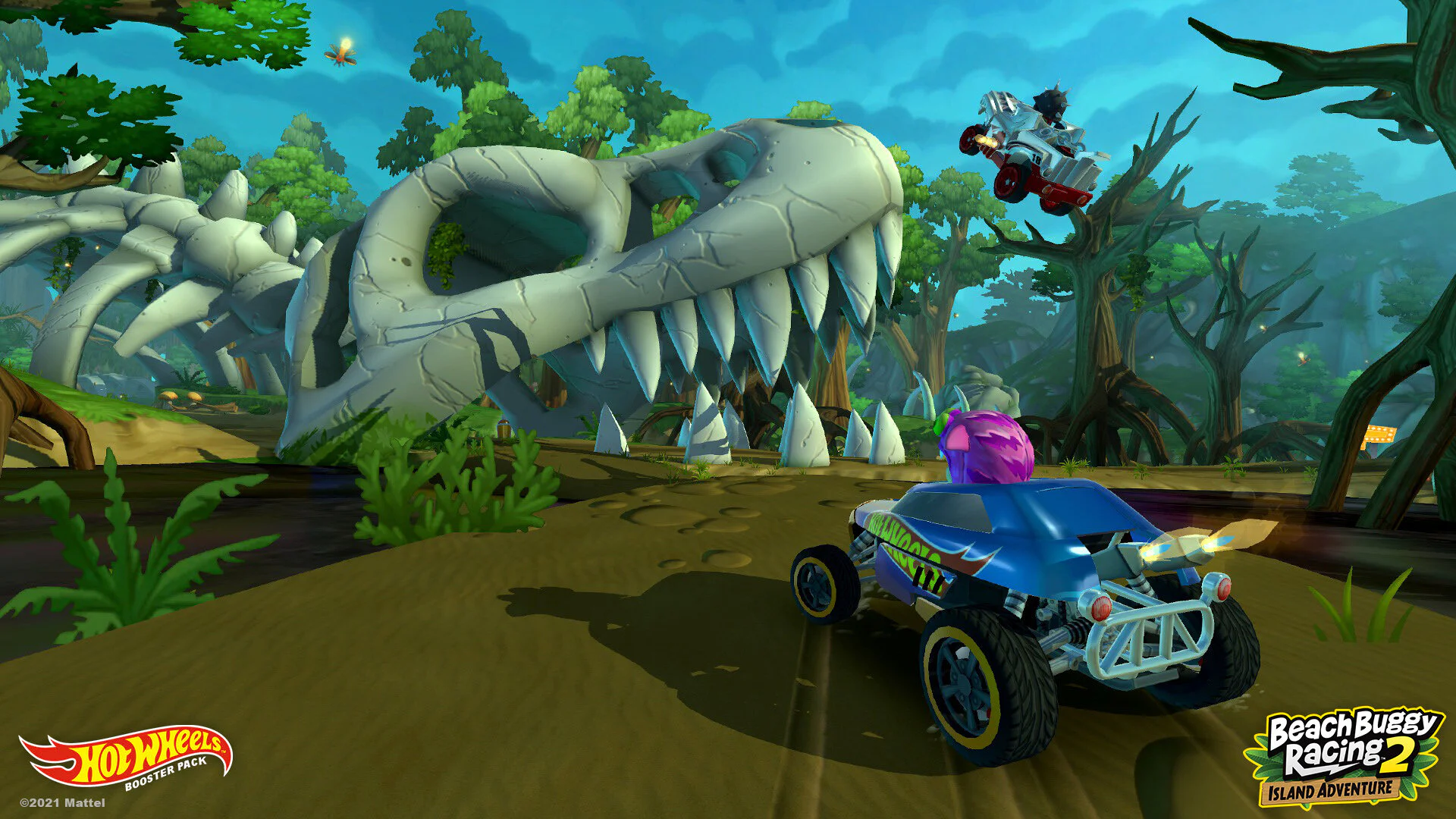 Гонка в джунглях с динозаврами в Beach Buggy Racing 2
