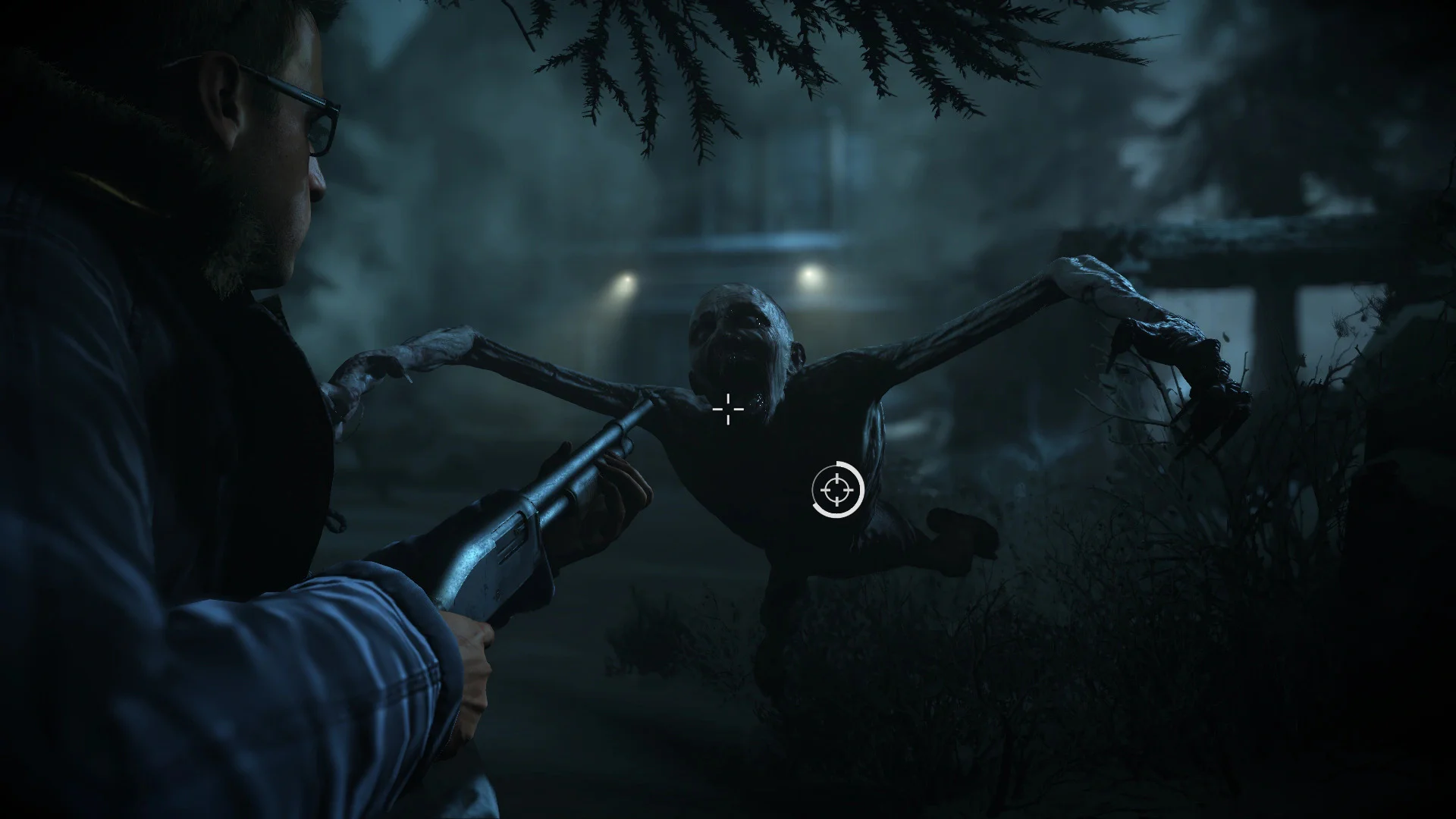 Мужчина с ружьем сражается с монстром в Until Dawn