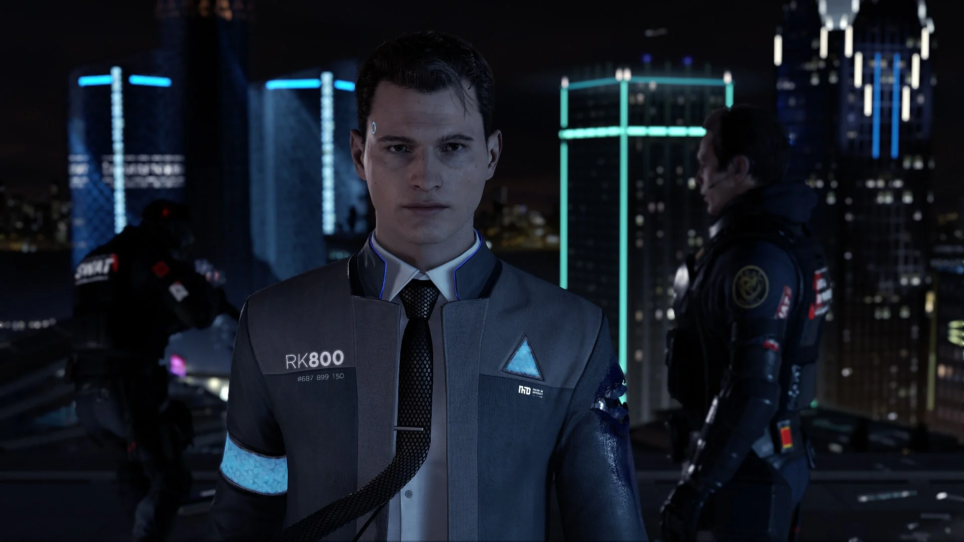 Андроид Коннор на крыше небоскрёба в Detroit: Become Human