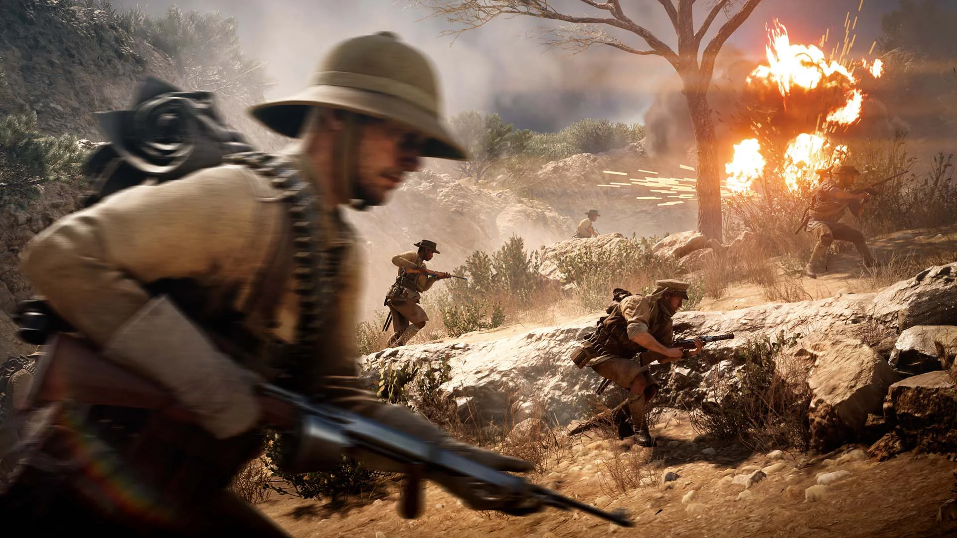 Бой под шквальным огнём в Battlefield 1.