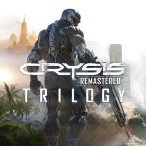 Crysis Remastered Trilogy — солдат в нанокостюме с оружием на фоне джунглей и разрушенного города