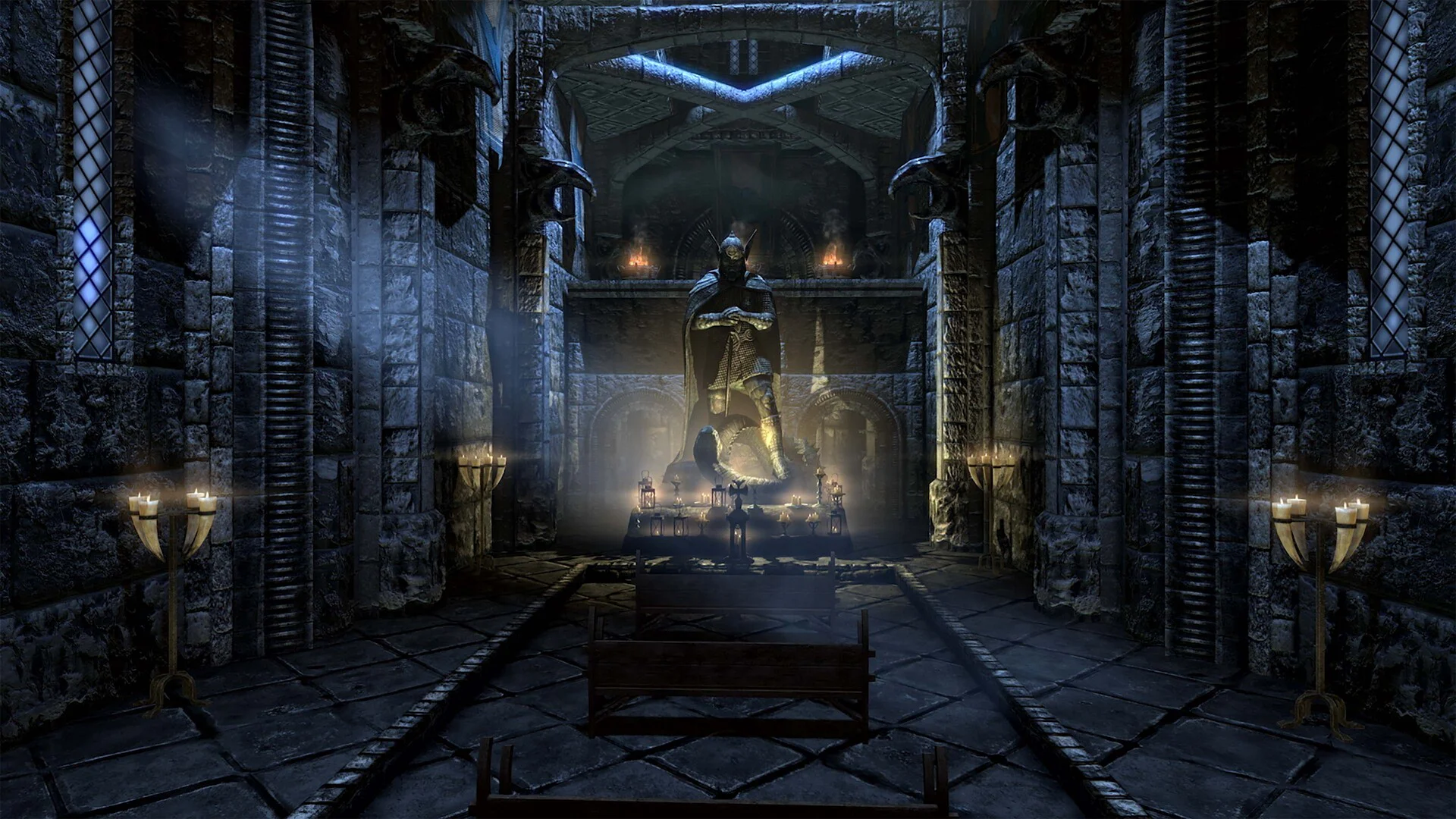 Статуя Талоса в храме в игре The Elder Scrolls V: Skyrim