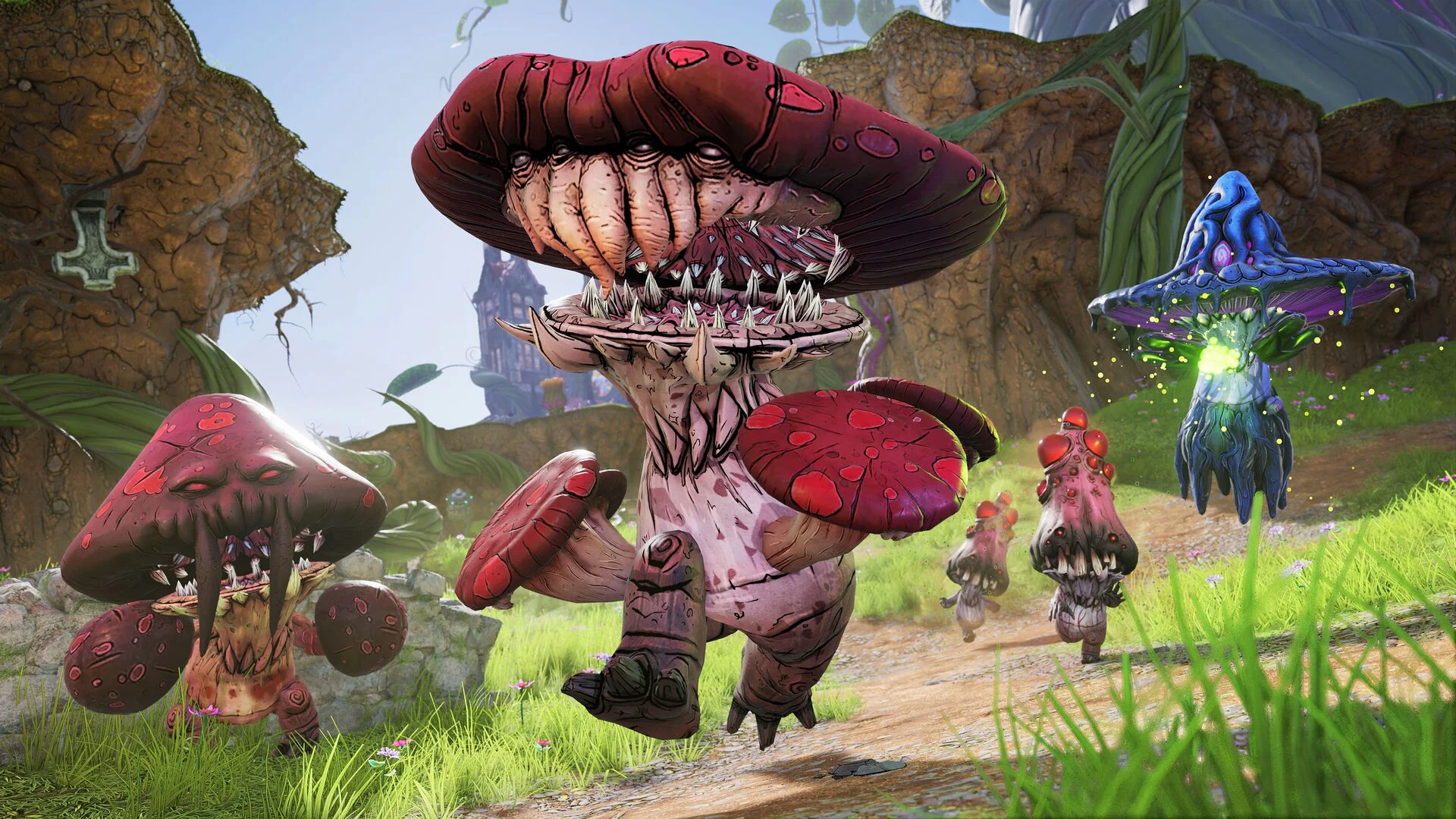 Гигантские грибные монстры в фэнтезийном мире Tiny Tina’s Wonderlands