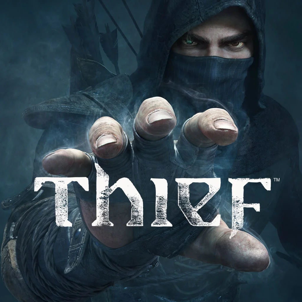 Thief — аренда игр PlayStation, тайные ограбления и мрачная атмосфера Гаррет, мастер-вор, протягивает руку в темноте