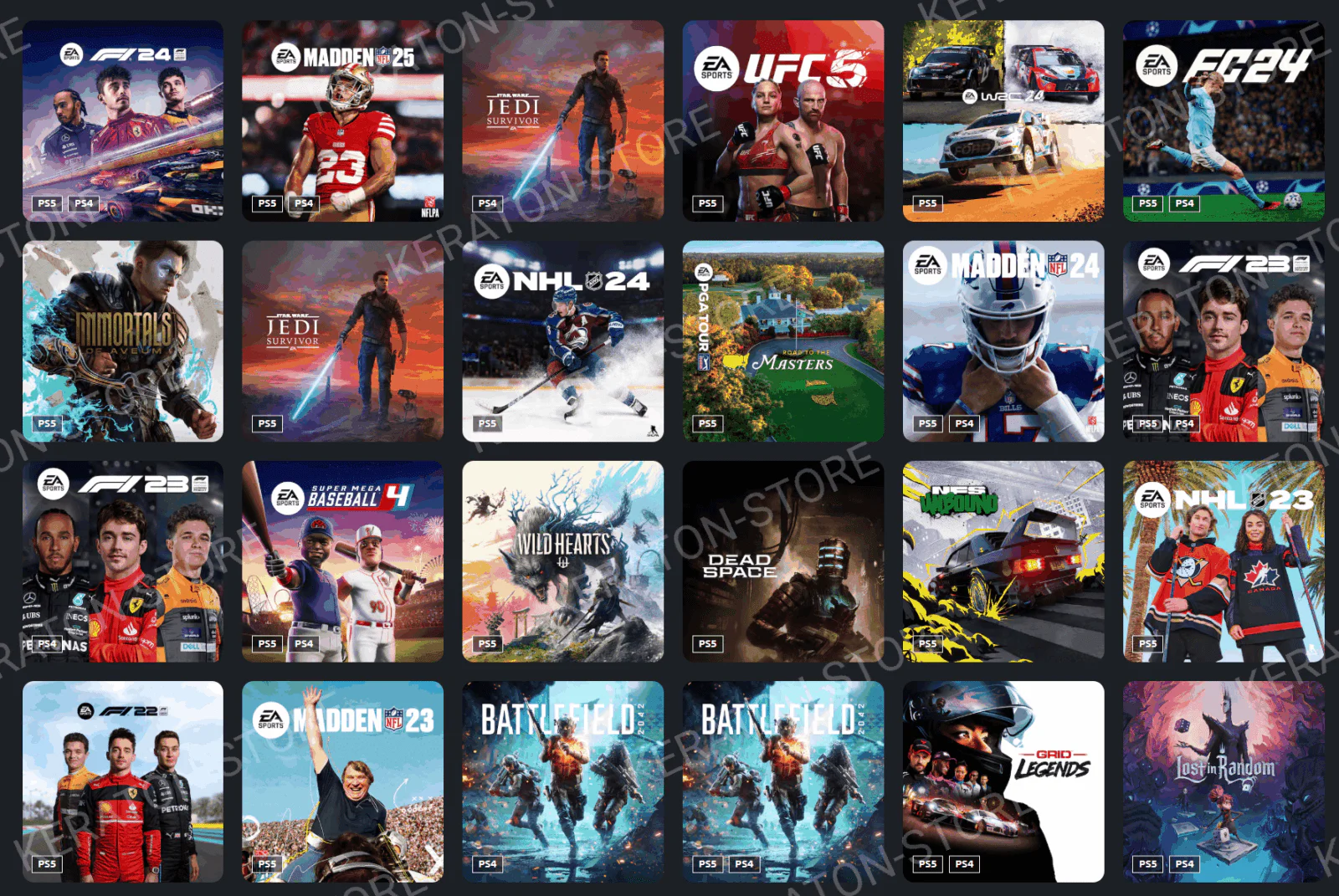 Популярные игры для аренды на PS – F1, Battlefield, Jedi Survivor