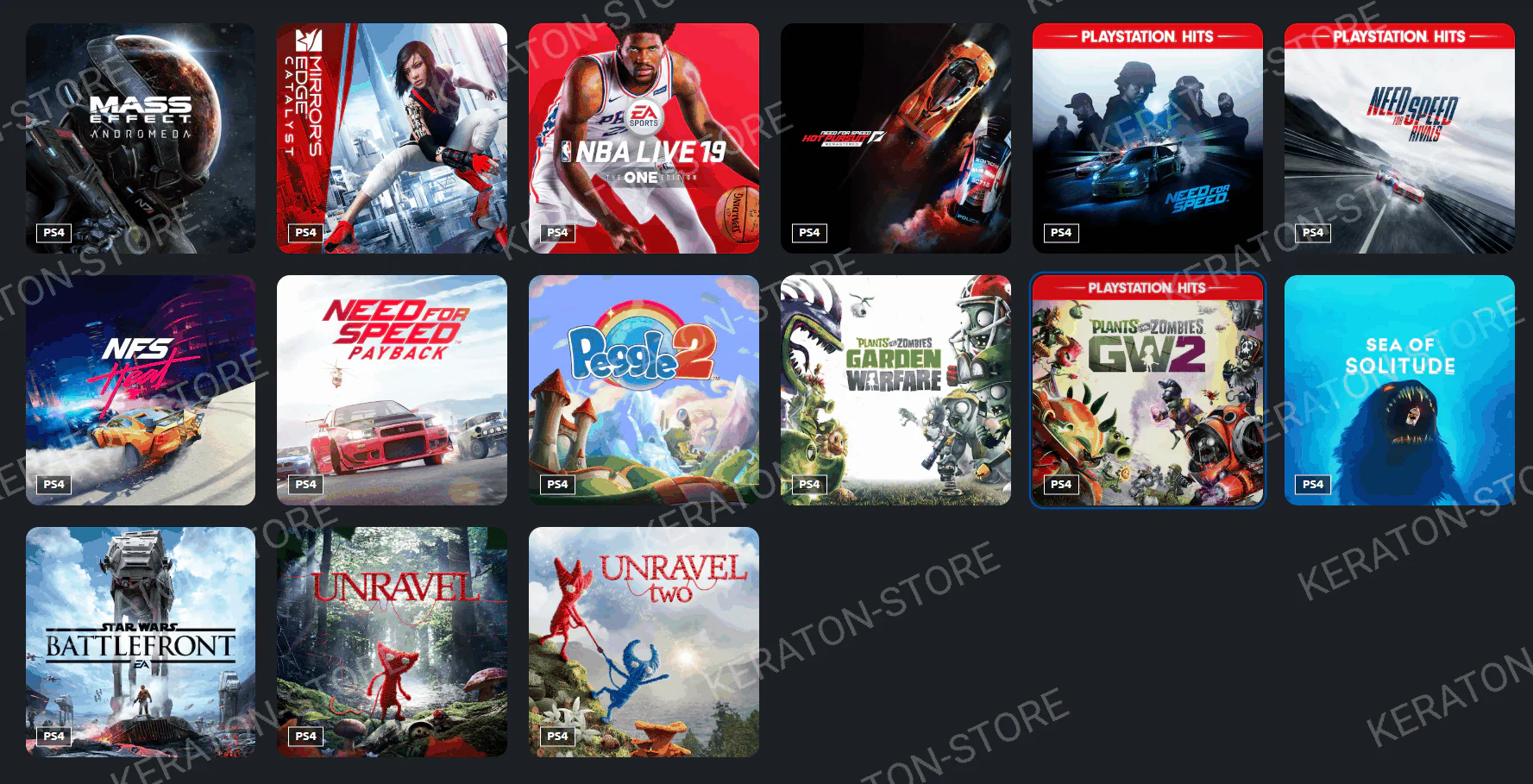 Каталог игр для PS4: Mass Effect, Need for Speed, Unravel и другие