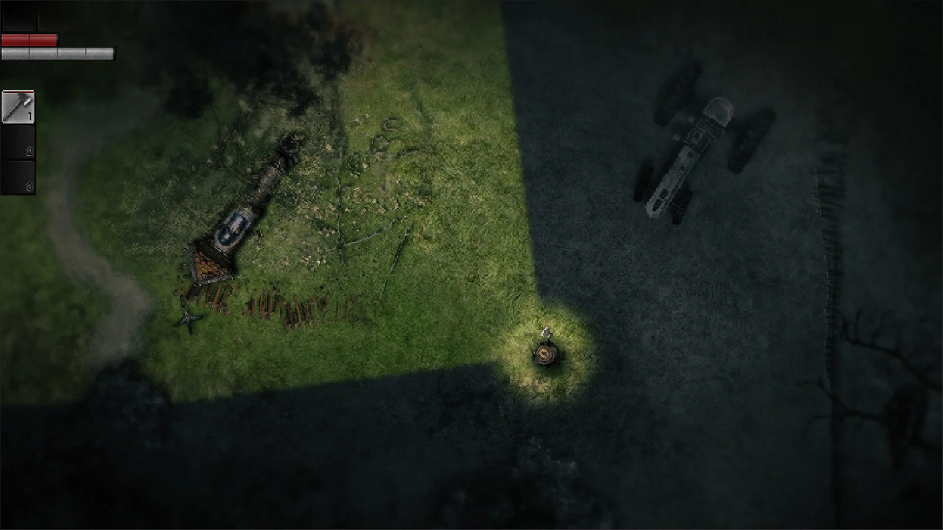 Исследование заброшенной местности в Darkwood при ограниченной видимости