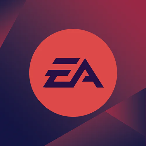 Логотип EA на градиентном фоне