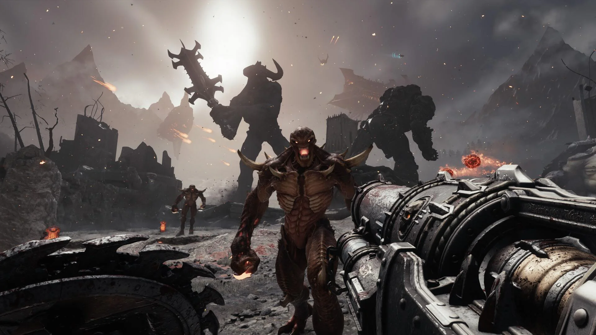 Думгай против орды демонов в Doom The Dark Ages, аренда PS