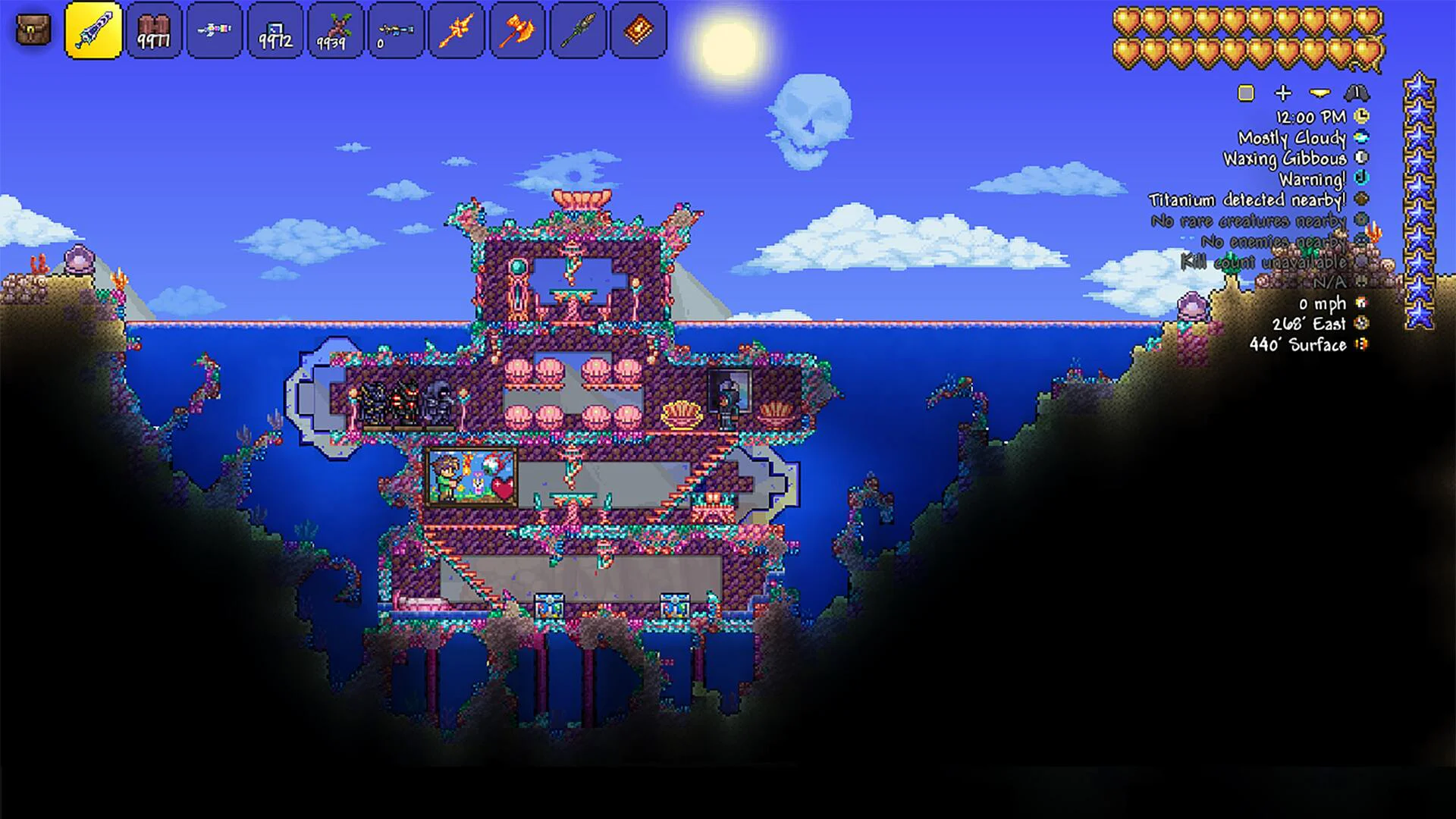 Скриншот Terraria с подводным домом для аренды на PS
