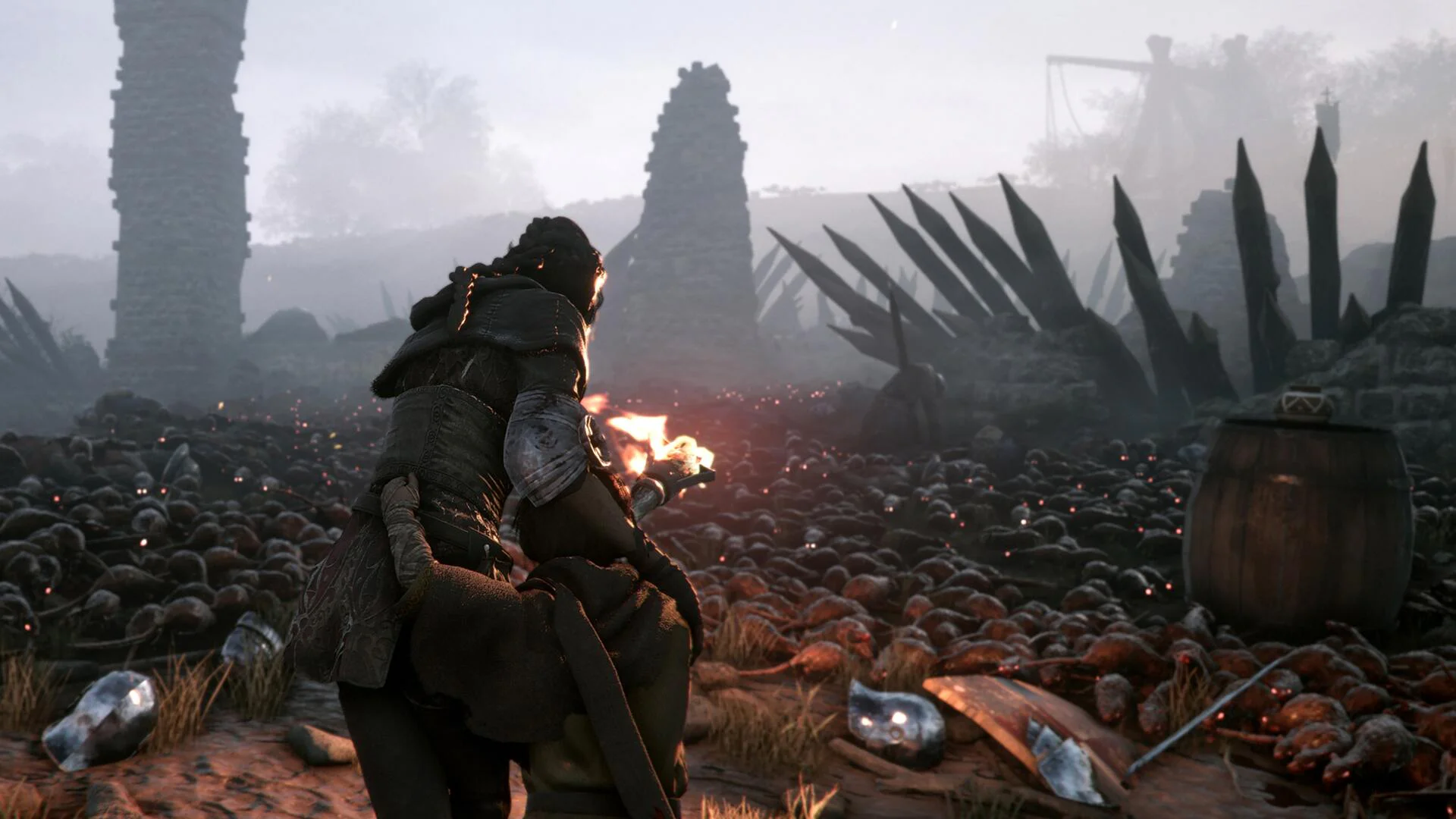 Амисия с факелом в A Plague Tale Requiem для аренды на PS