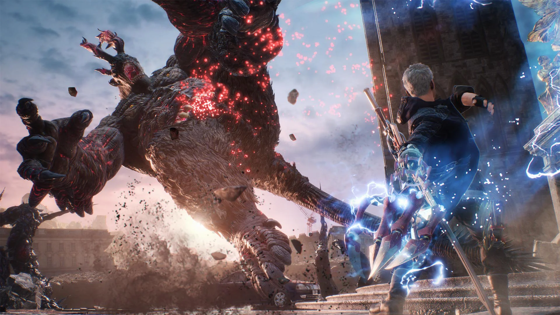Неро против гигантского демона в Devil May Cry 5 для аренды на PS