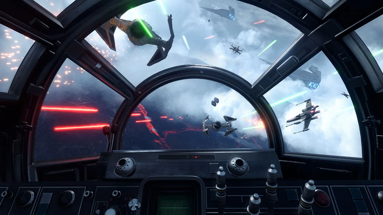 STAR WARS Battlefront 1 аренда на PS — вид из кабины Сокола Тысячелетия