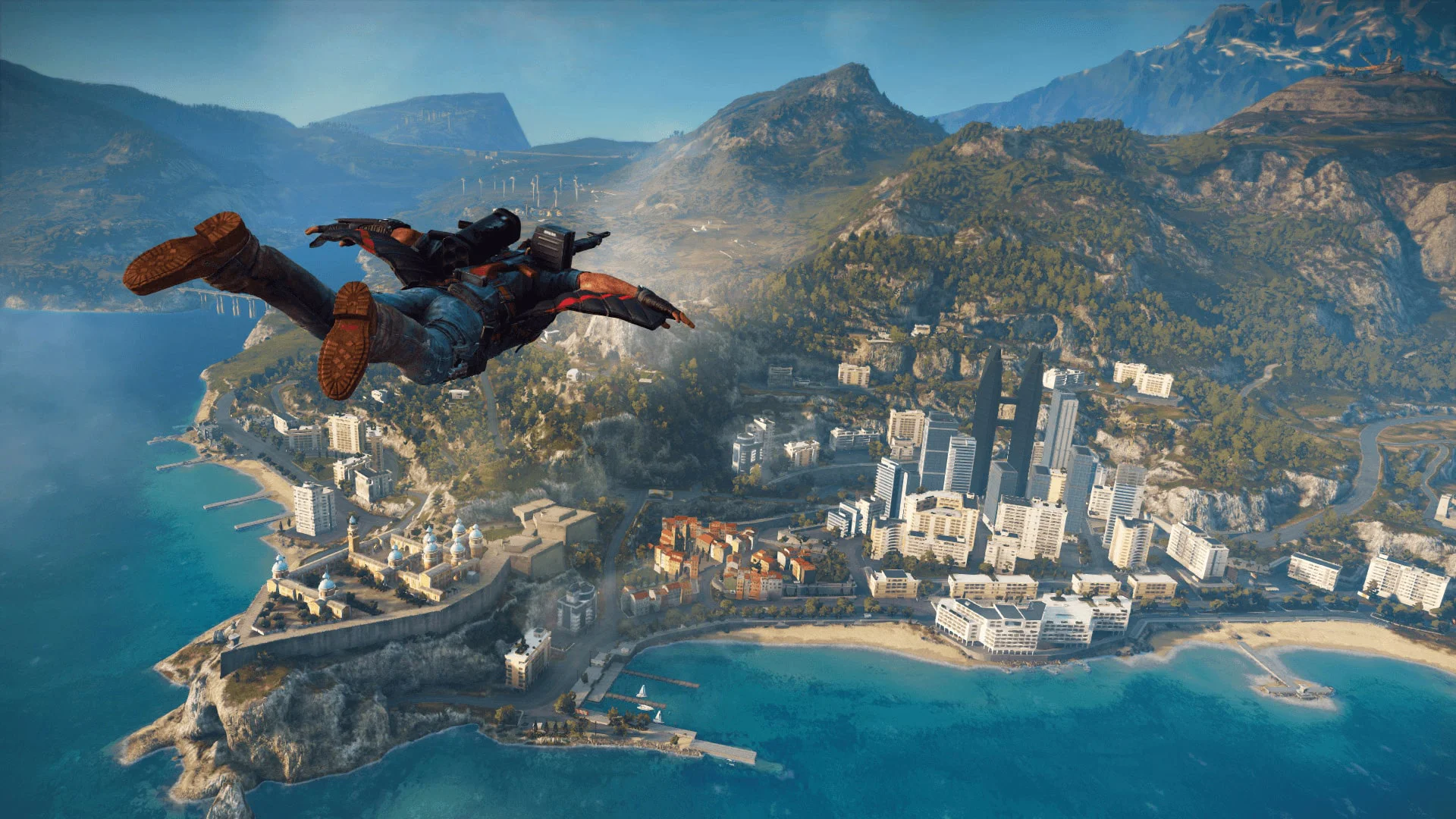 Just Cause 3 аренда на PS с полётом Рико Родригеса над Медичи