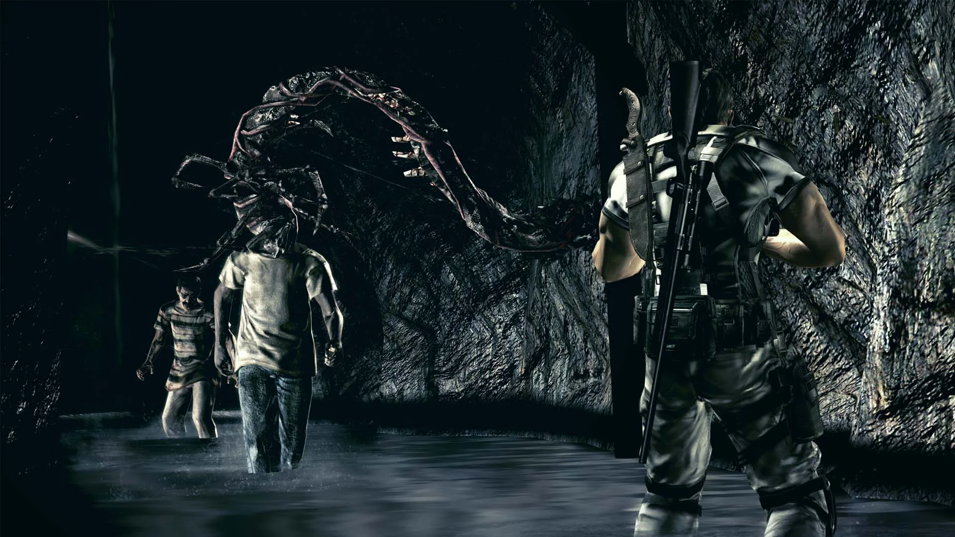Resident Evil 5 аренда на PS — битва с заражёнными в пещере