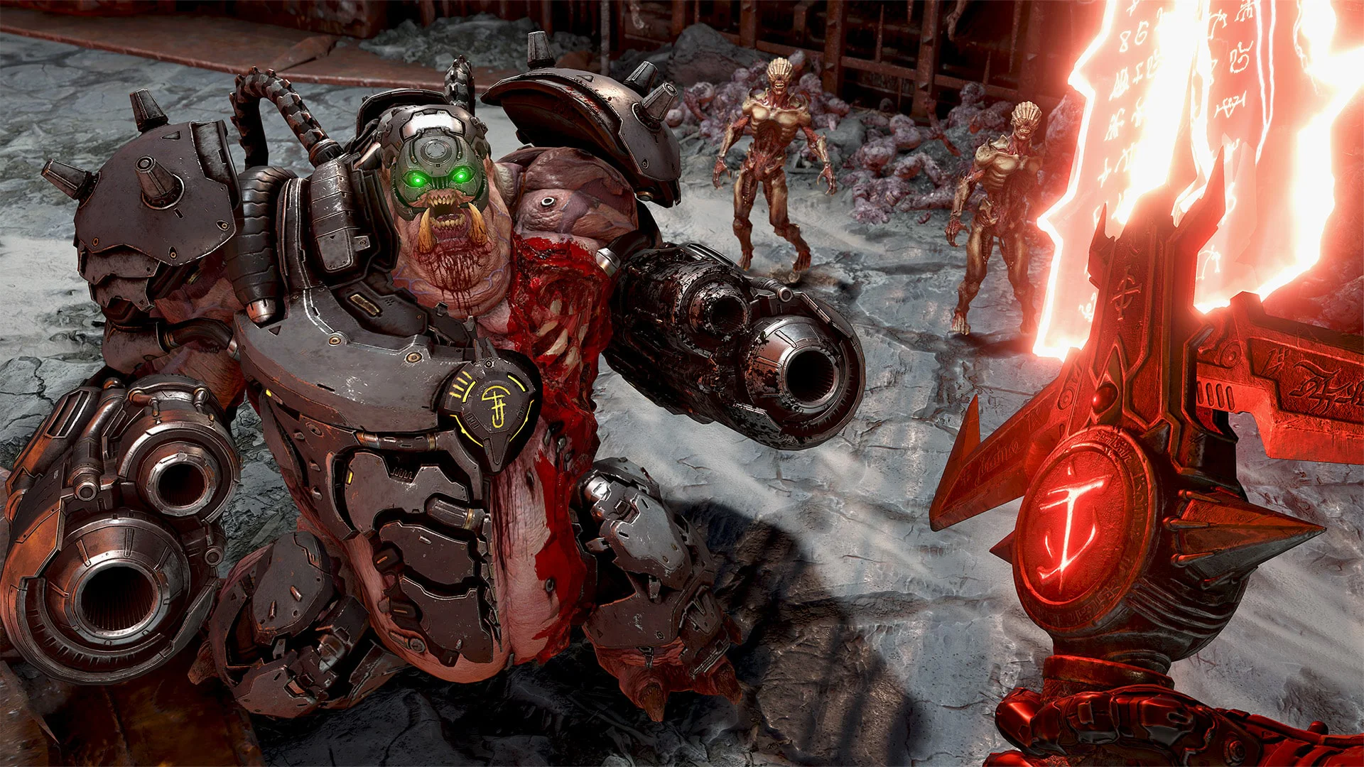 Doom Slayer с мечом Горнило против Манкубуса аренда PS5 игры