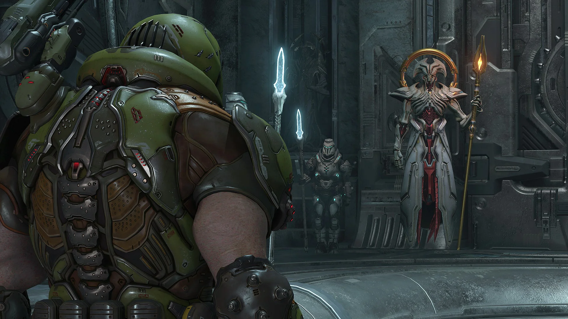 Doom Slayer и Кан Созидательница в игре Doom Eternal PS5
