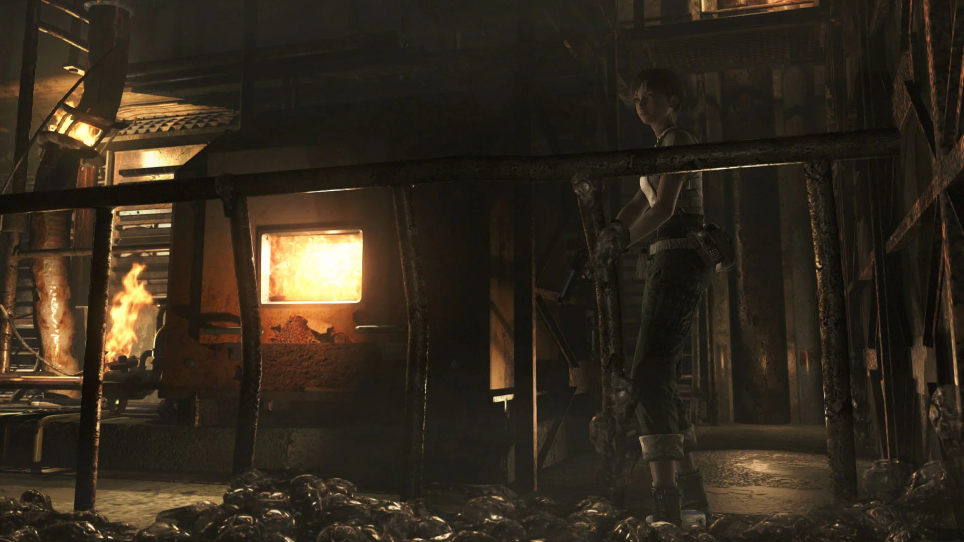 Ребекка Чемберс в подземной лаборатории аренда PlayStation игры Resident Evil
