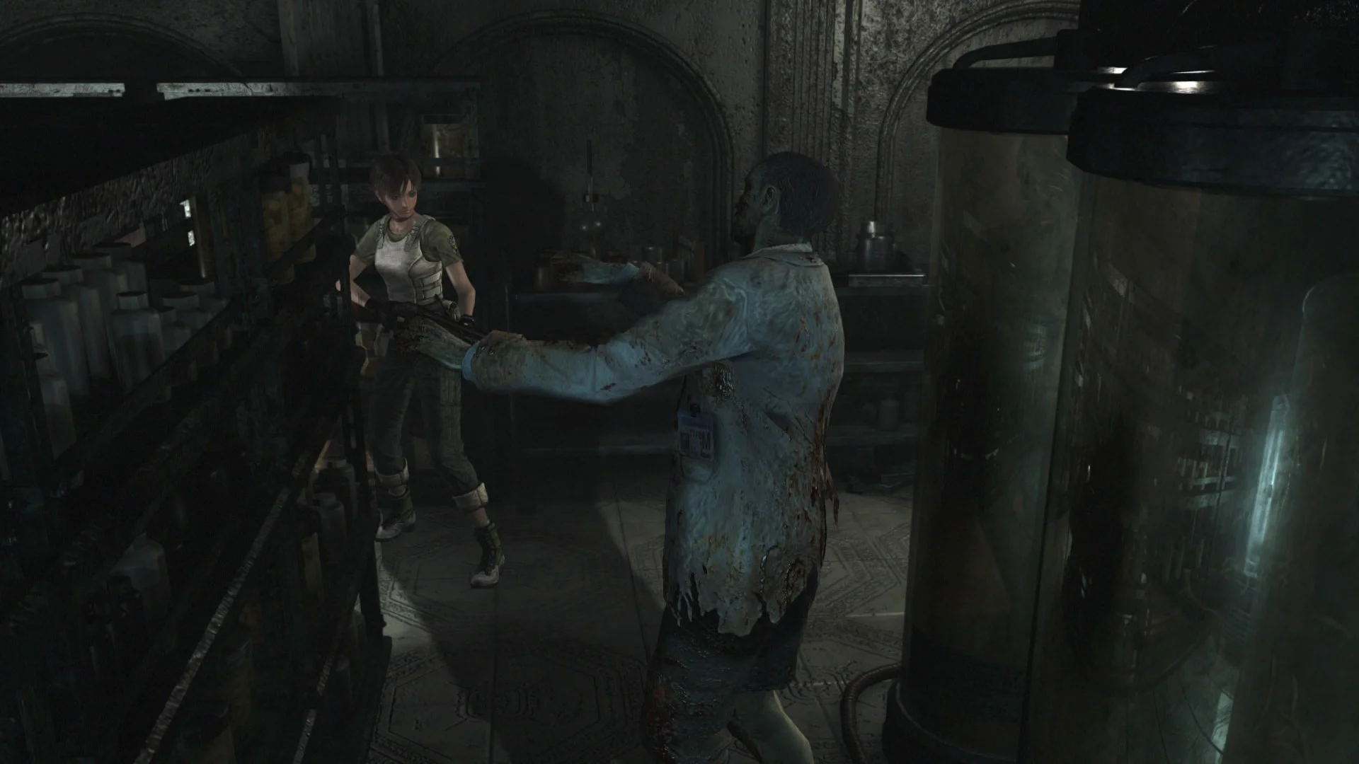 Ребекка Чемберс в лаборатории Umbrella аренда игры PlayStation Resident Evil
