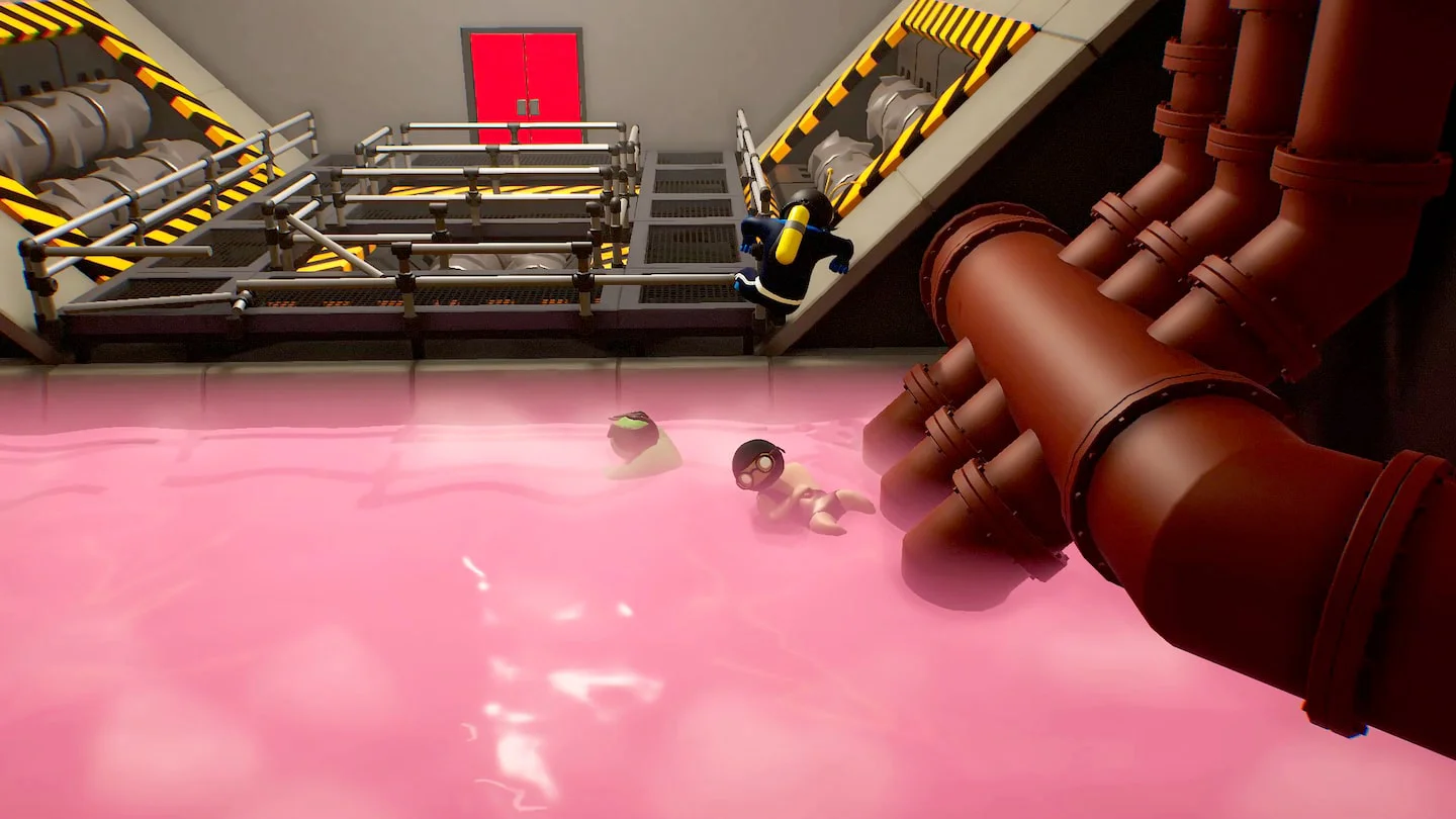 персонажи Gang Beasts в розовой жидкости аренда ps5 ps4