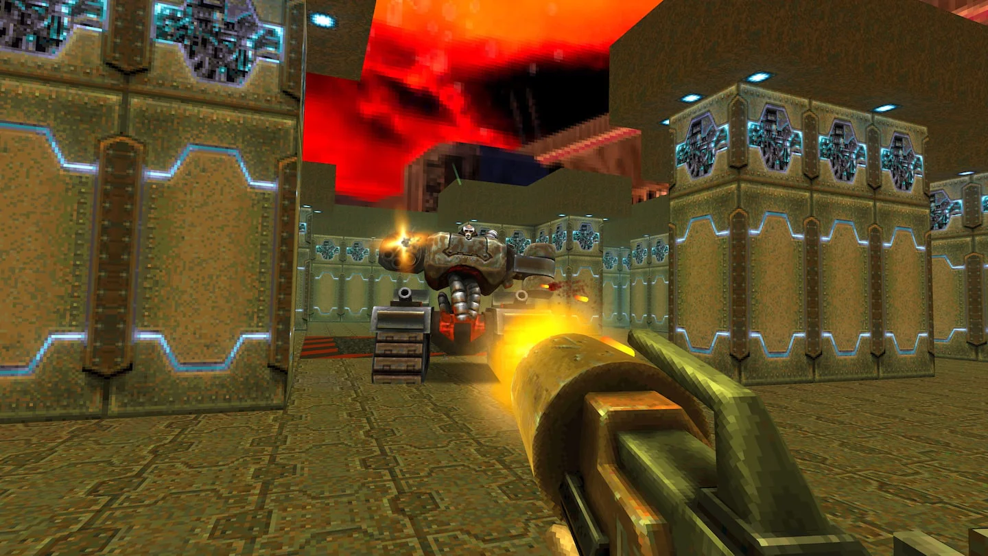 Перестрелка с танком строггов в Quake 2 аренда на PlayStation