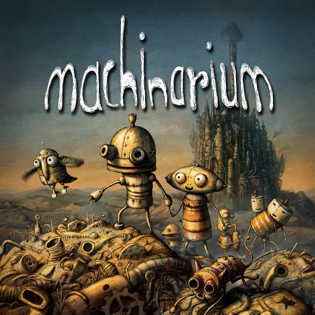мир роботов machinarium: аренда игр на ps4 и ps5 онлайн йозеф и берта на фоне города для аренды игр playstation