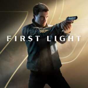 В First Light 007 Джеймс Бонд целится из пистолета в PlayStation игры аренда