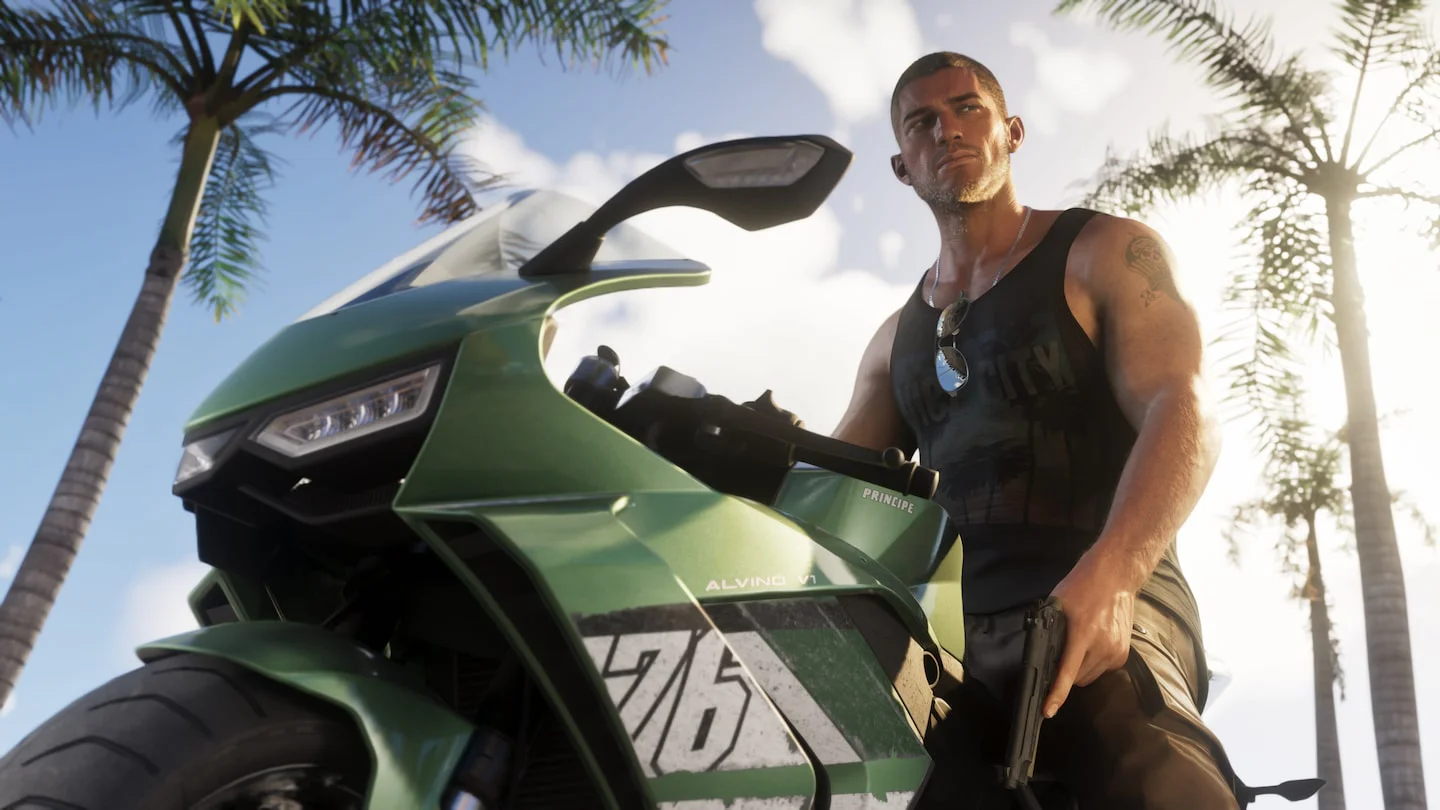 Джейсон на мотоцикле в GTA 6 аренда игры PlayStation